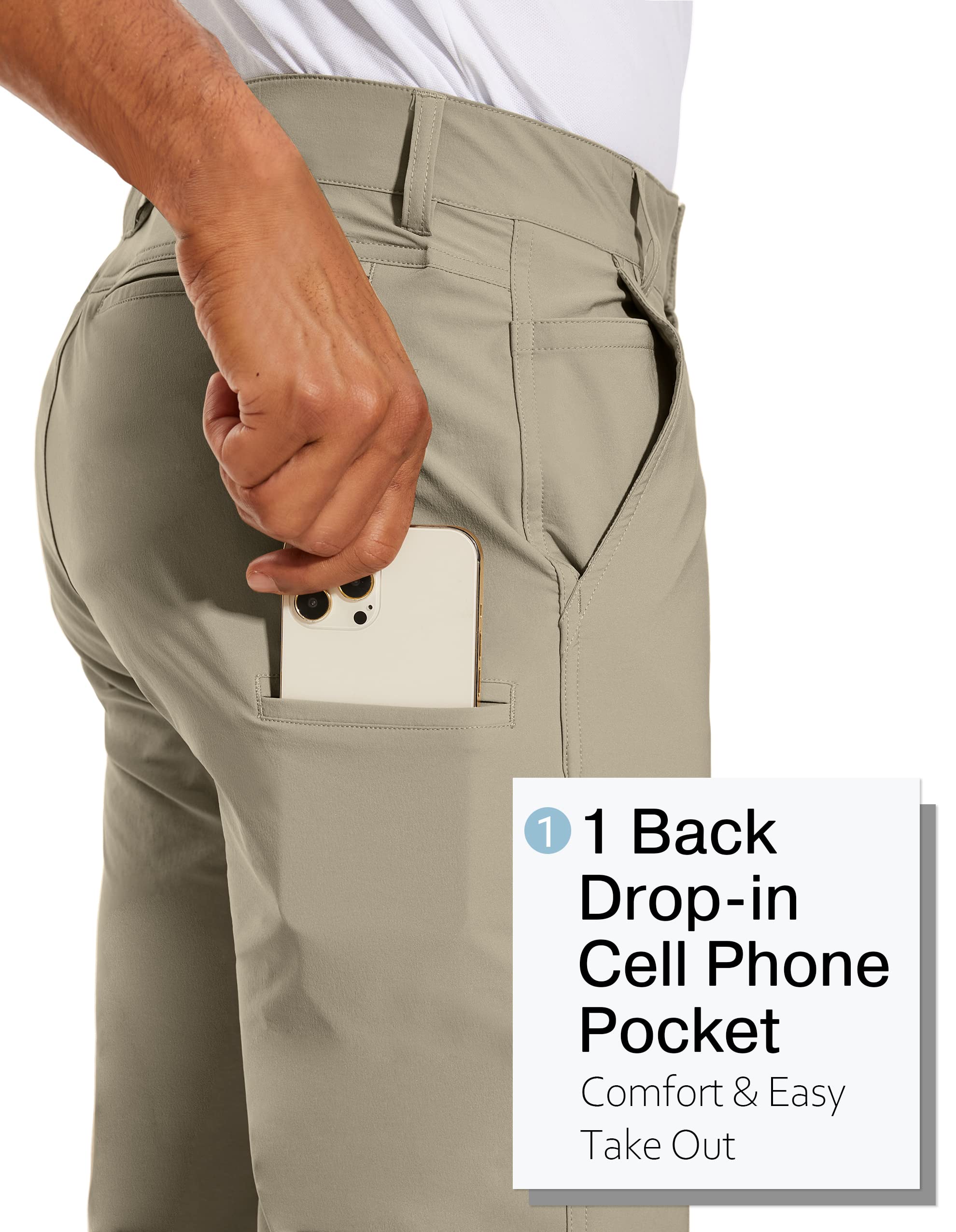 PULI Golf Pants Men Stretch Slim Fit Lightweight Waterproof Dress Casual Hiking Work Pants with Pockets - Image 4