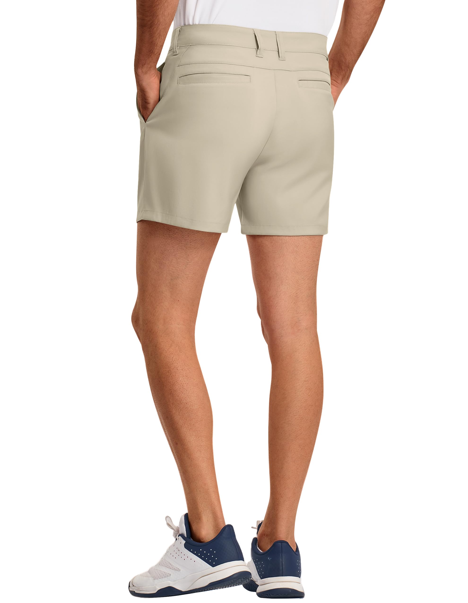PULI Golf Shorts Men 5 Inch Inseam Relaxed Fit Stretch Dress Lightweight Casual Travel Quick Dry Summer Shorts - Image 3