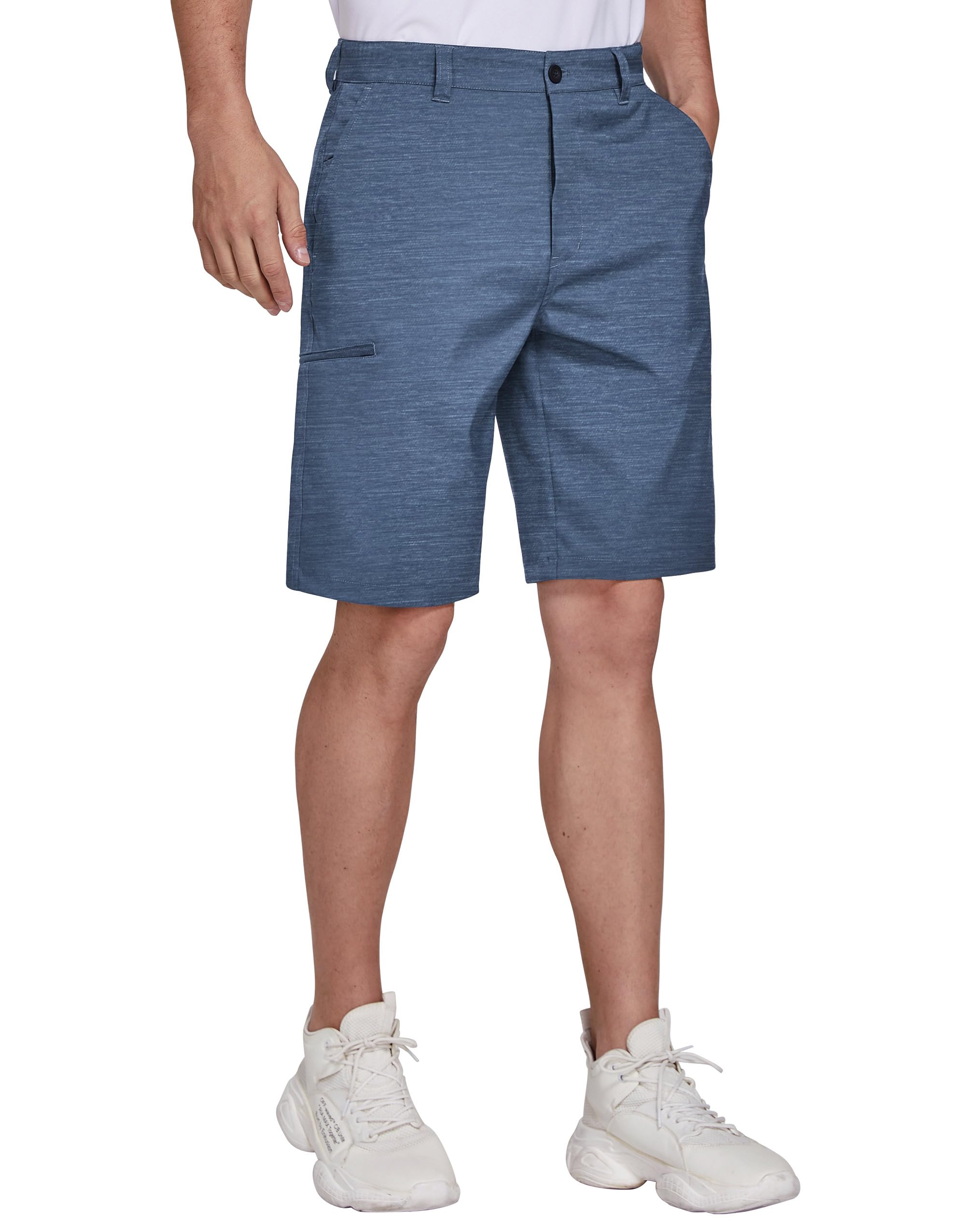PULI Men's Golf Hybrid Dress Shorts Casual Summer Stretch Flat Front Lightweight Hiking Shorts Quick Dry with Pockets - Image 4