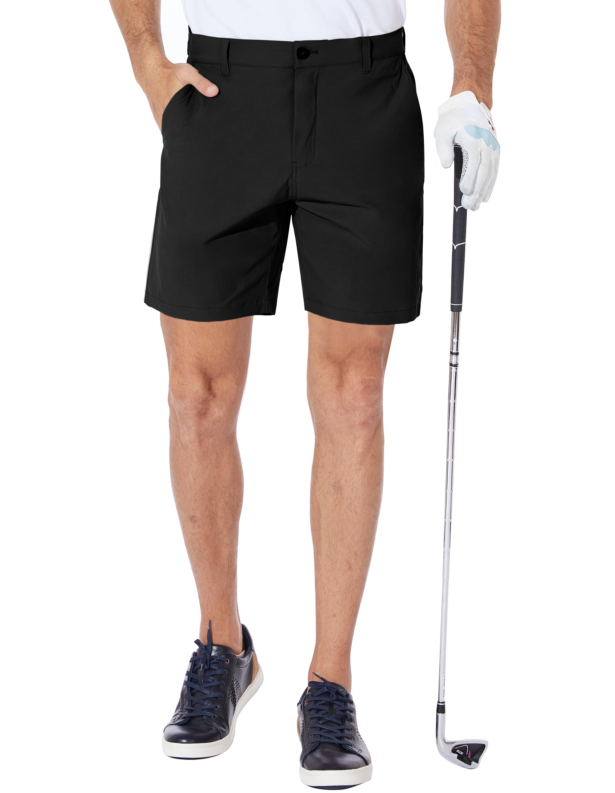 PULI Men's Golf Shorts Dress Flat Front Hybrid 7 Inch Stretch Lightweight Quick Dry Chino Casual with Pockets - Image 5