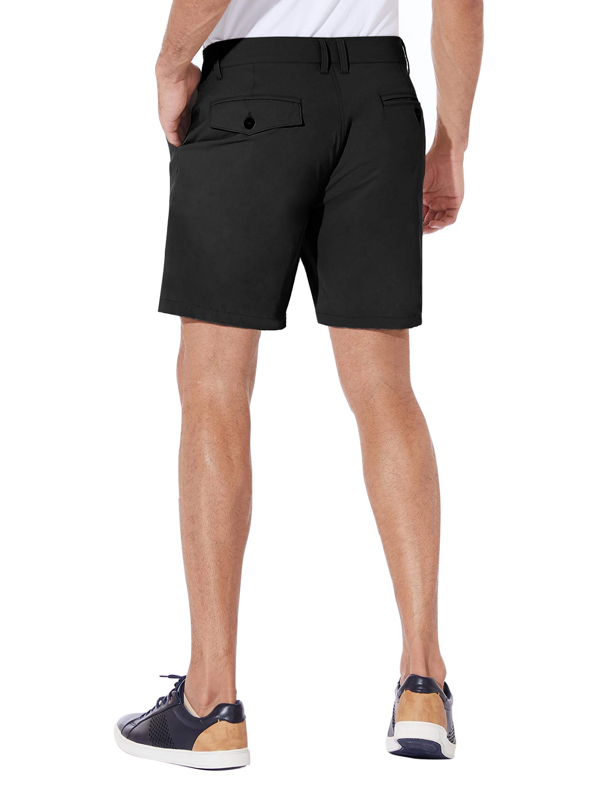 PULI Men's Golf Shorts Dress Flat Front Hybrid 7 Inch Stretch Lightweight Quick Dry Chino Casual with Pockets - Image 6