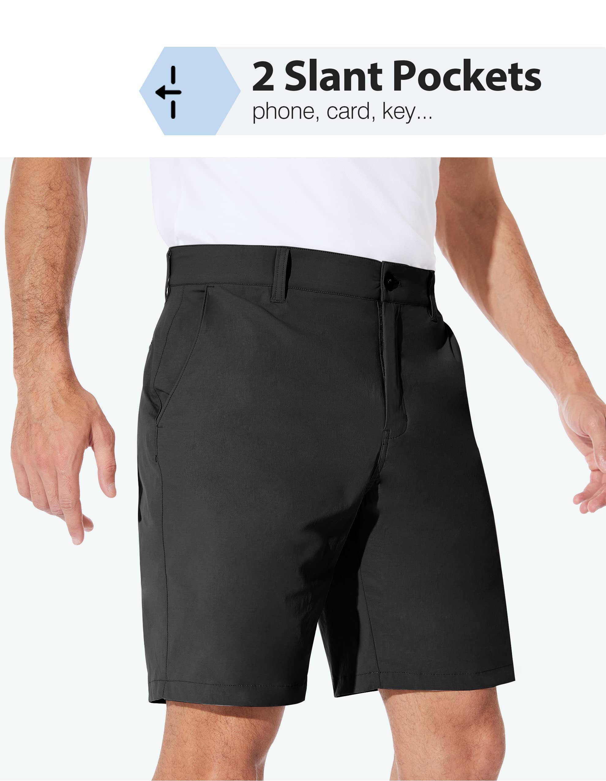 PULI Men's Golf Shorts Dress Flat Front Hybrid 7 Inch Stretch Lightweight Quick Dry Chino Casual with Pockets - Image 7