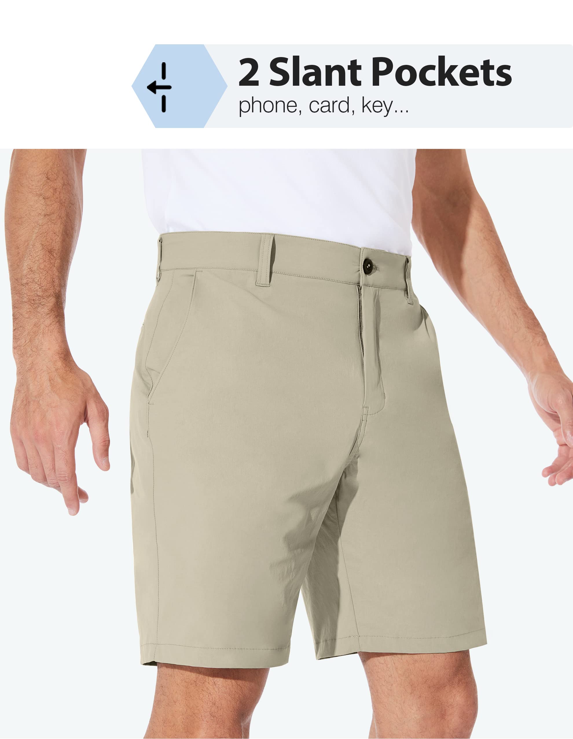 PULI Men's Golf Shorts Dress Flat Front Hybrid 7 Inch Stretch Lightweight Quick Dry Chino Casual with Pockets - Image 7