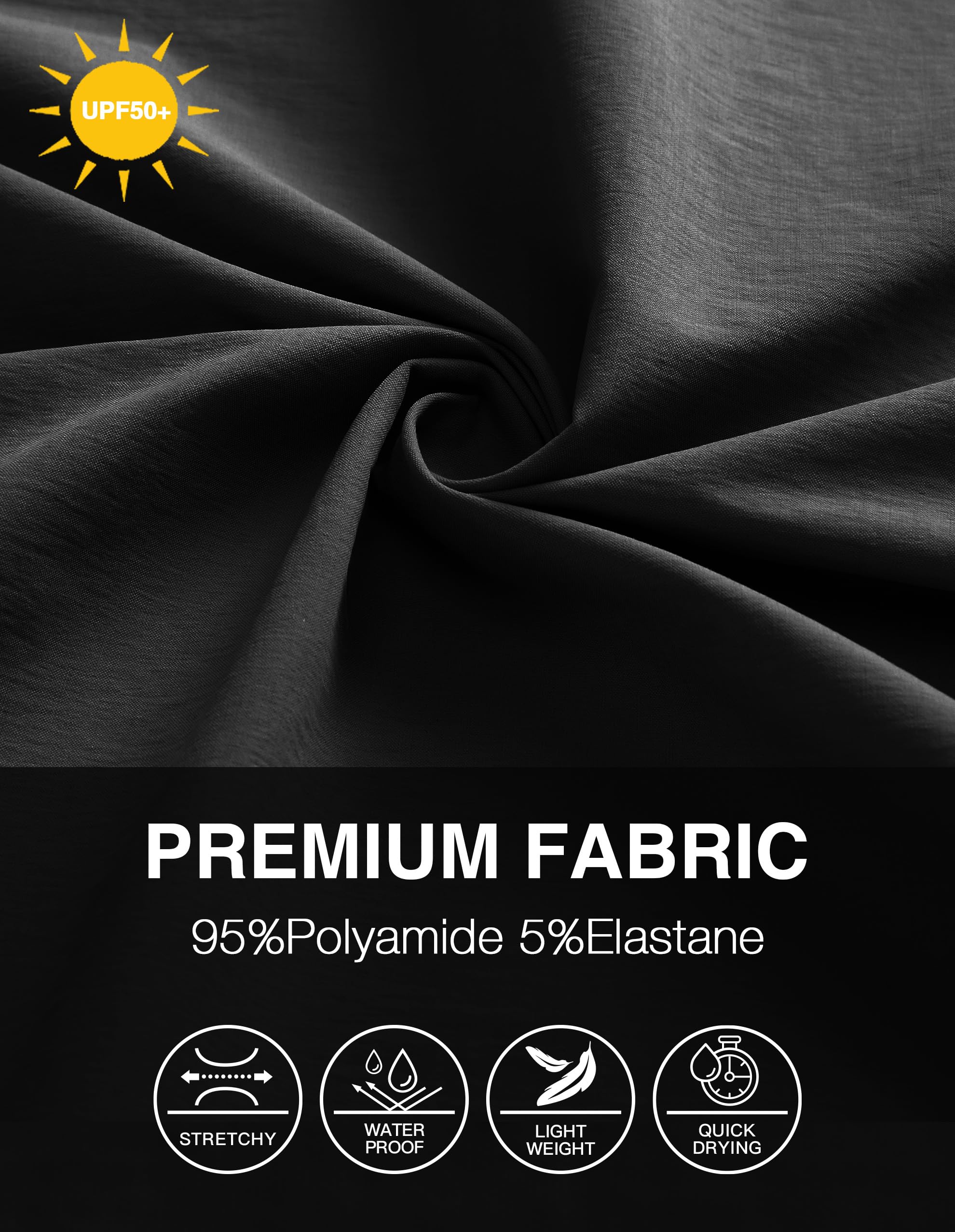 PULI Men's Golf Shorts Stretch Casual Dress 10 Inch Inseam Lightweight Quick Dry Waterproof Hiking Shorts with Pockets - Image 6