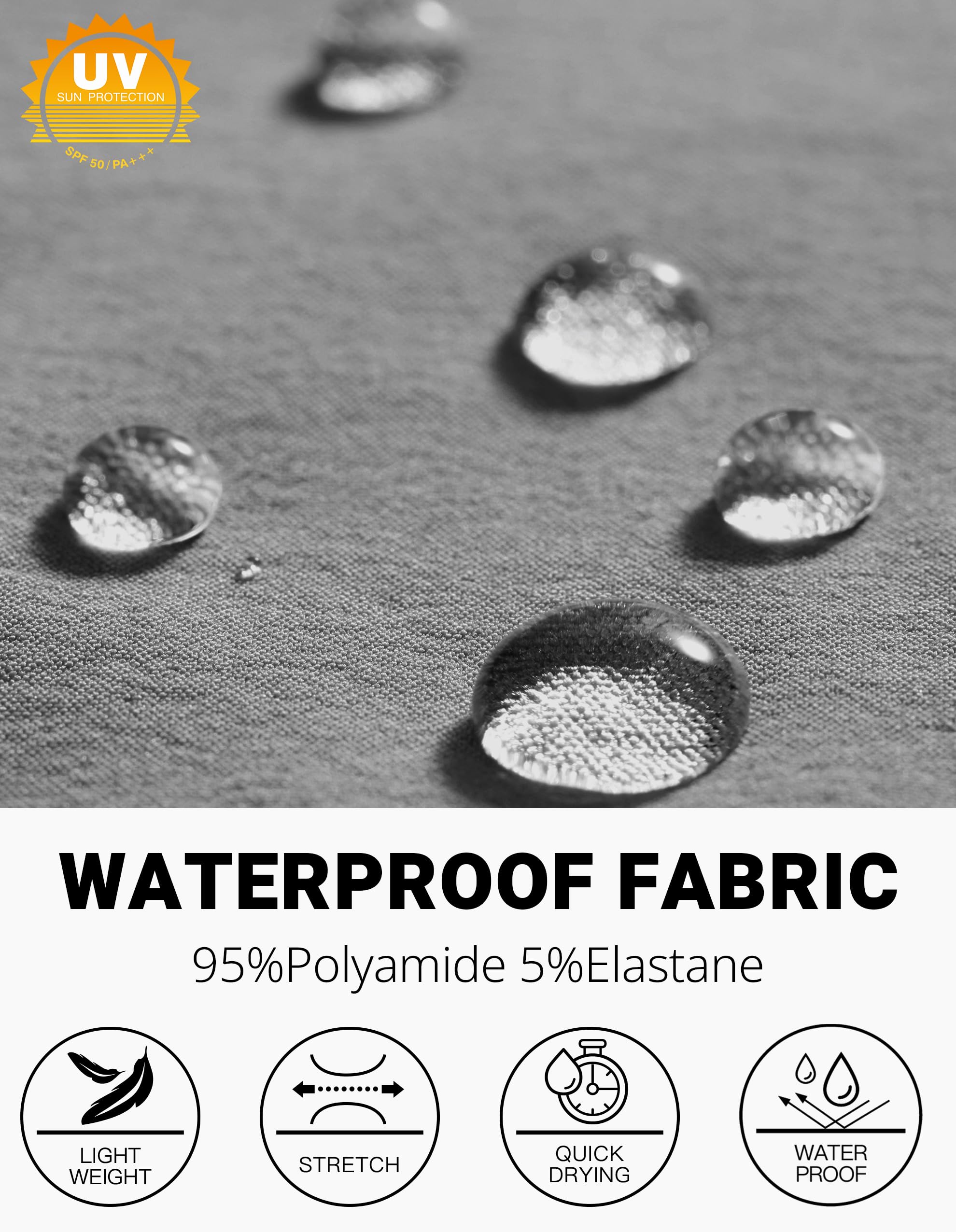 PULI Men's Stretch Golf Joggers Pants with 4 Pockets Waterproof Slim Fit Hiking Casual Travel Work Pants for Men - Image 6