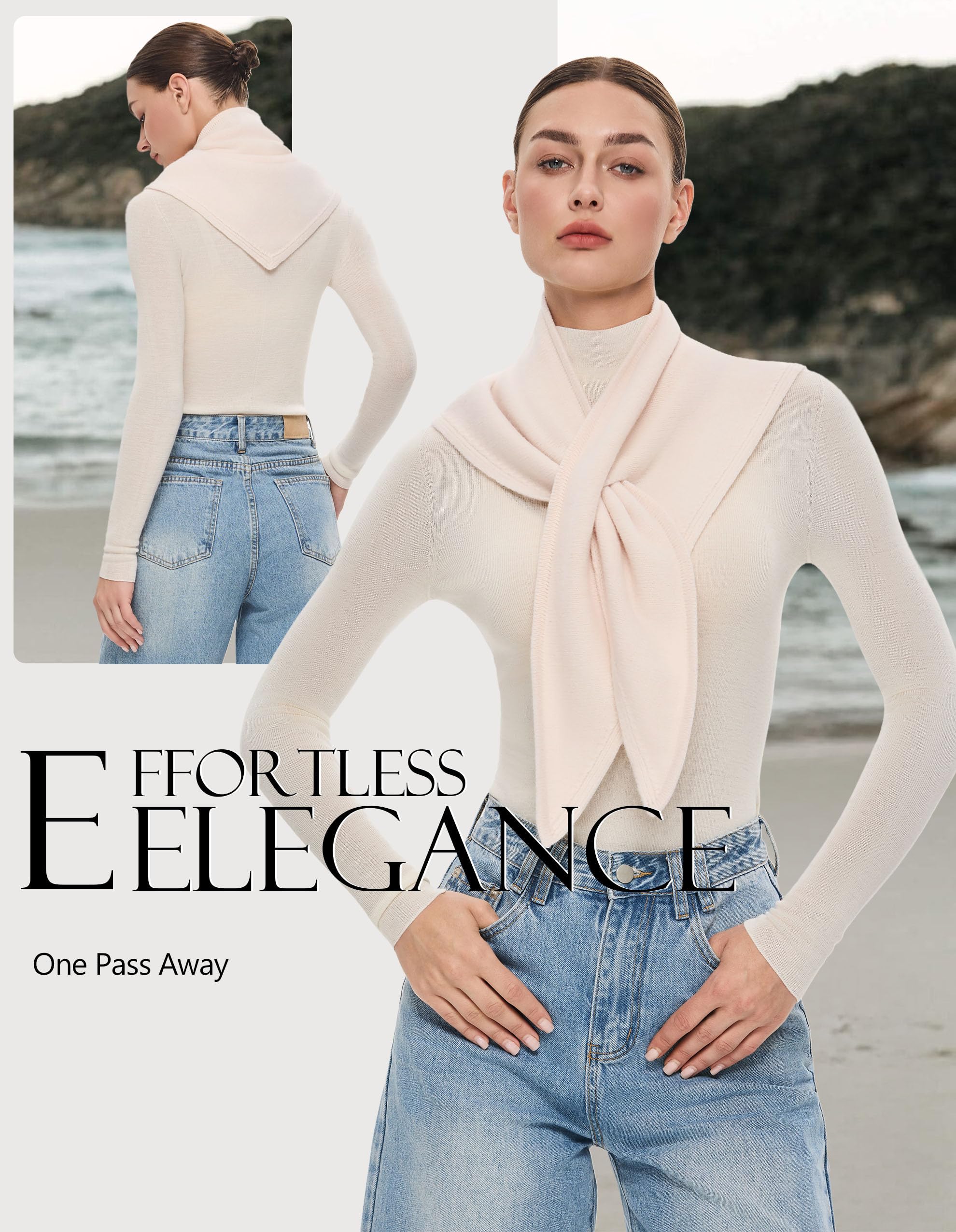 PULI Women's 100% Wool Triangle Scarf Neck Warmer Winter Fashion Accessories Gift Package - Image 3