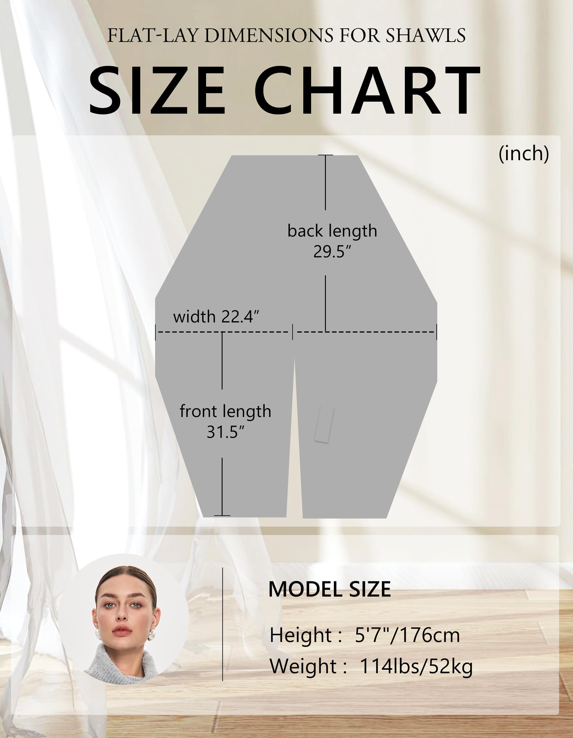 PULI Womens Elegant Cross Front Shawl Wraps Knitted Ponchos Cape Light Weight Poncho Sweater Soft Warm Travel Wraps - Image 6