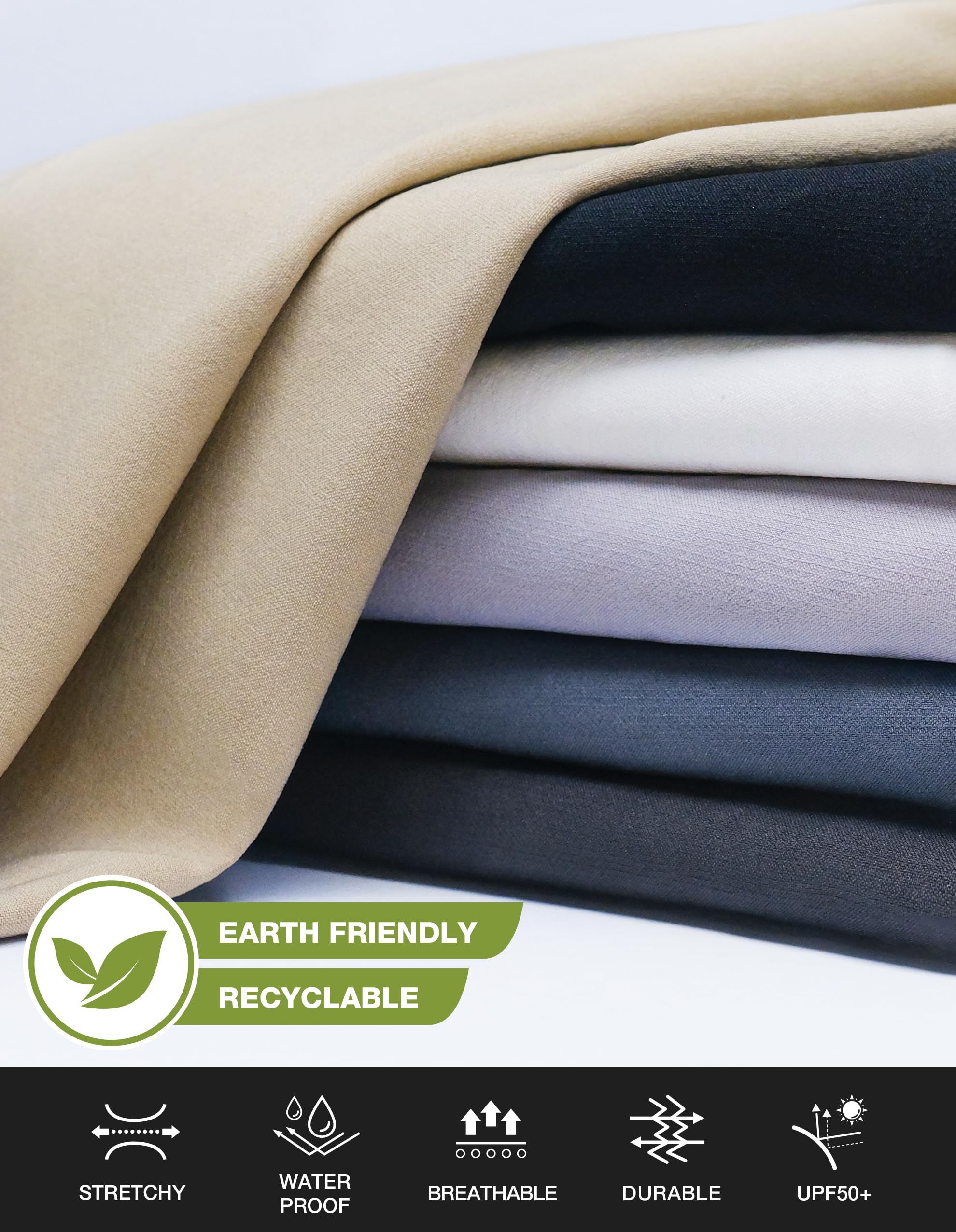 SPECIALMAGIC Golf Pants Men Stretch Slim fit Hiking Pants Lightweight Dress Casual Tapered Zipper Pockets - Image 6